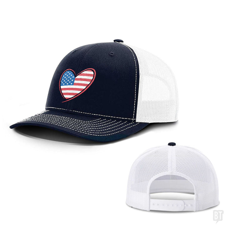 Heart US Flag Hats