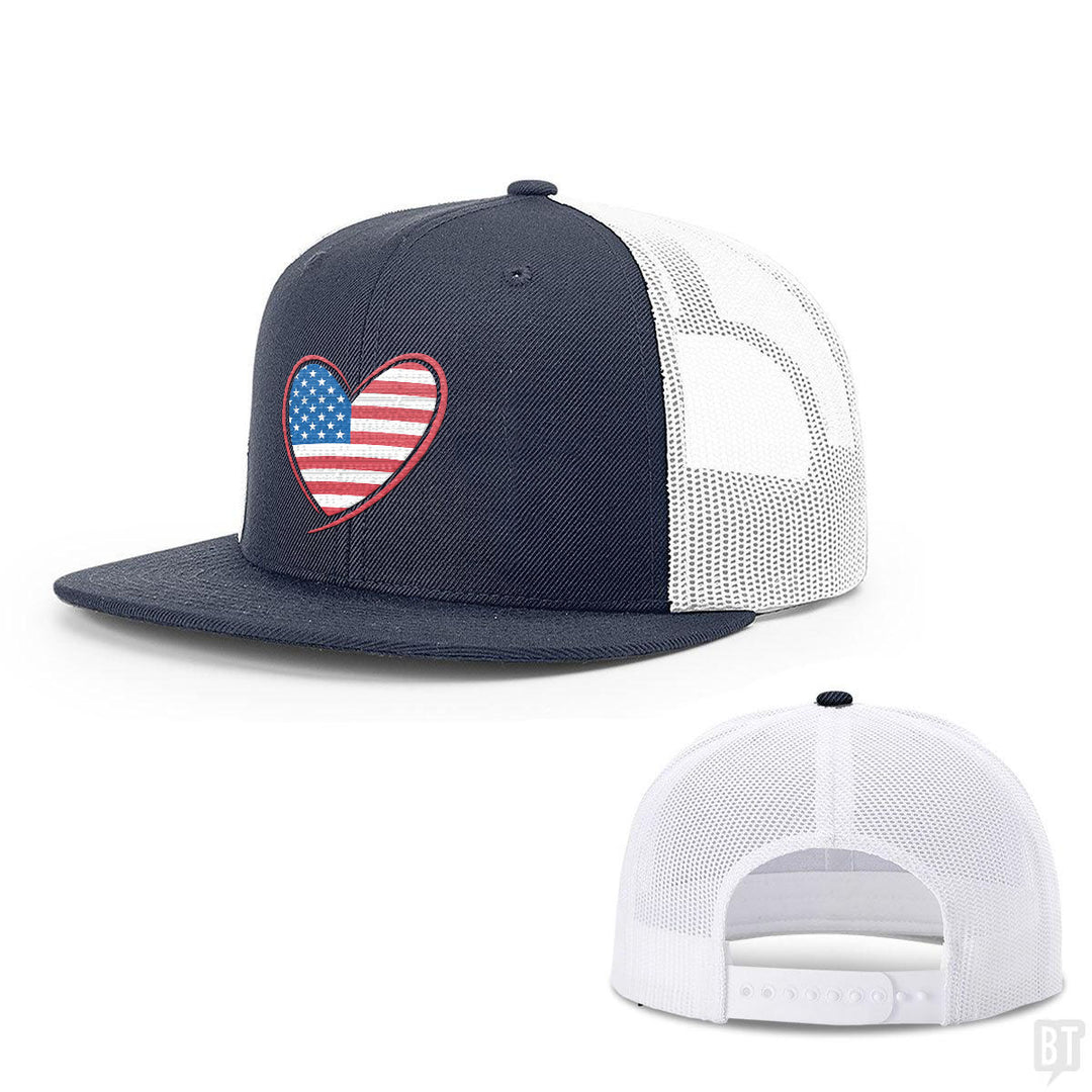 Heart US Flag Hats