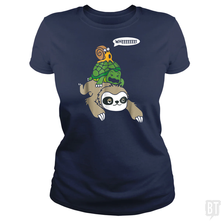Funny Snail Ridding Turtle Ridding Sloth