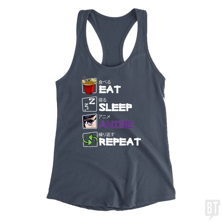 Eat Sleep Anime Repeat Tank Top