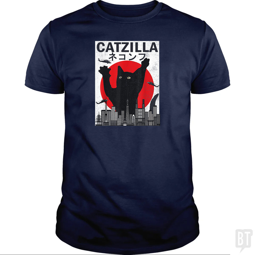 Vintage Catzilla Japanese Sunset