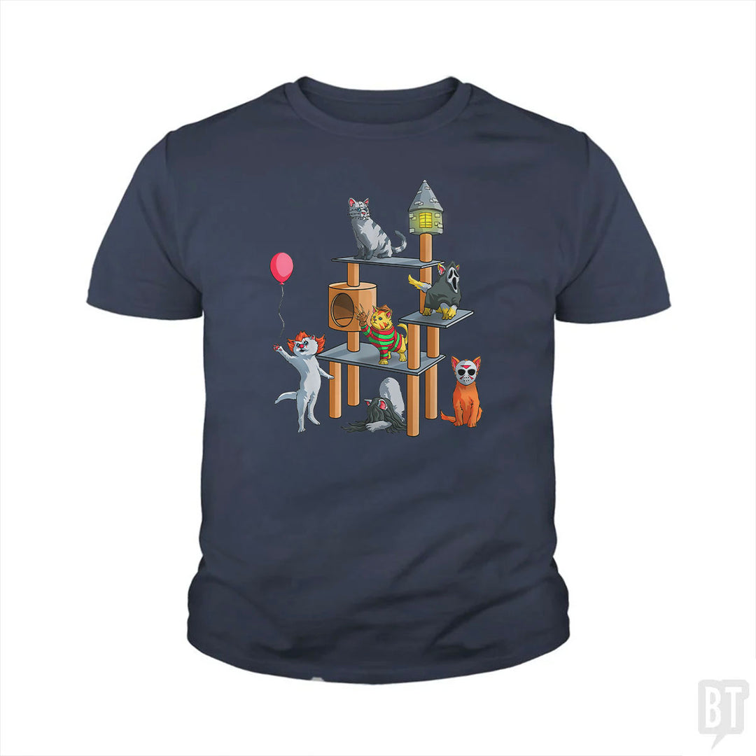 Cat Horror Movies Kids Shirt