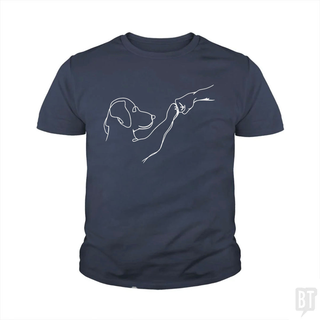 Dog and Human Fist Bump Kids Shirt