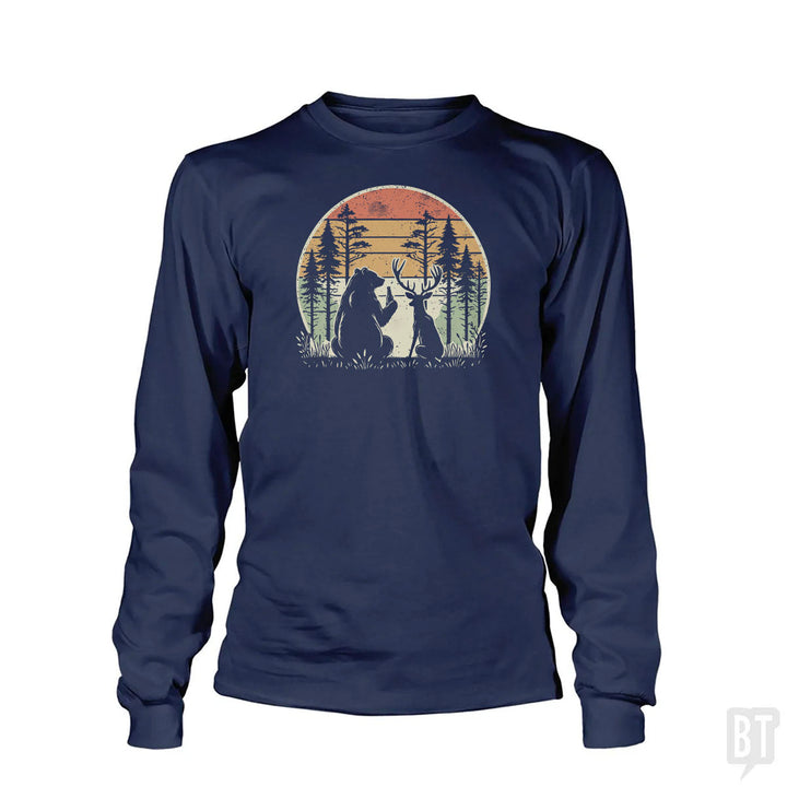 Bear And Deer Share A Beer Long Sleeve