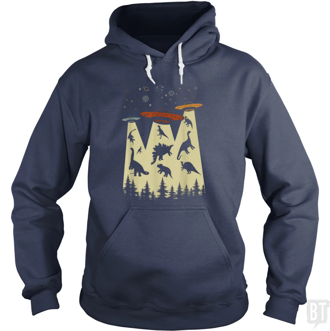 Vintage Dinosaur Alien Abduction Hoodie