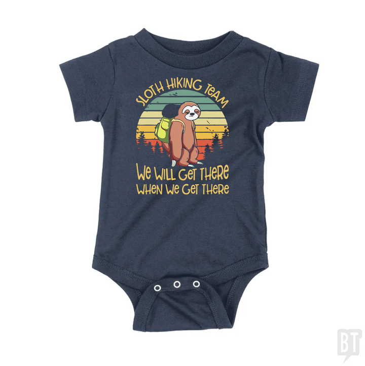 Funny Sloth Hiking Team #2 Baby One-Piece