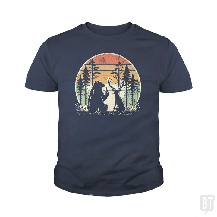 Bear And Deer Share A Beer Kids Shirt