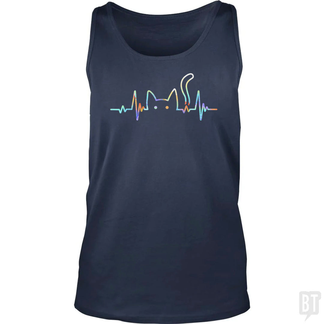 Heartbeat Cat Lover Tank Top