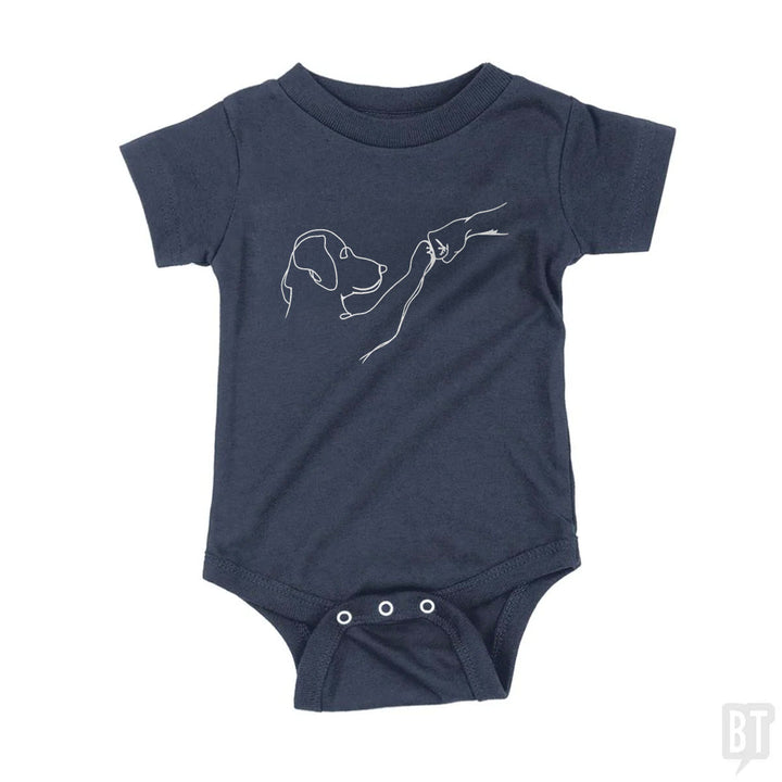 Dog and Human Fist Bump Baby One-Piece