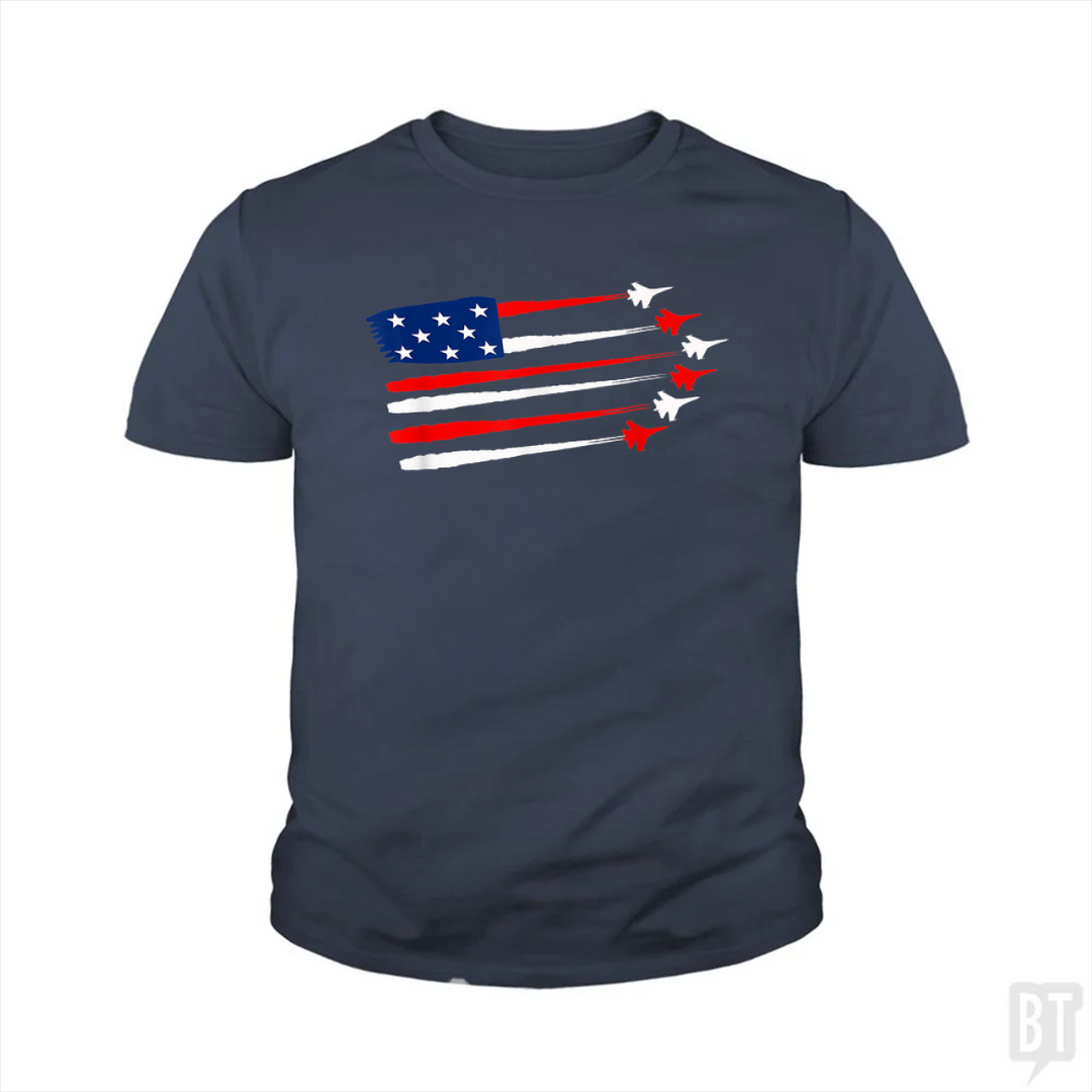 Fighter Jet American Kids Shirt