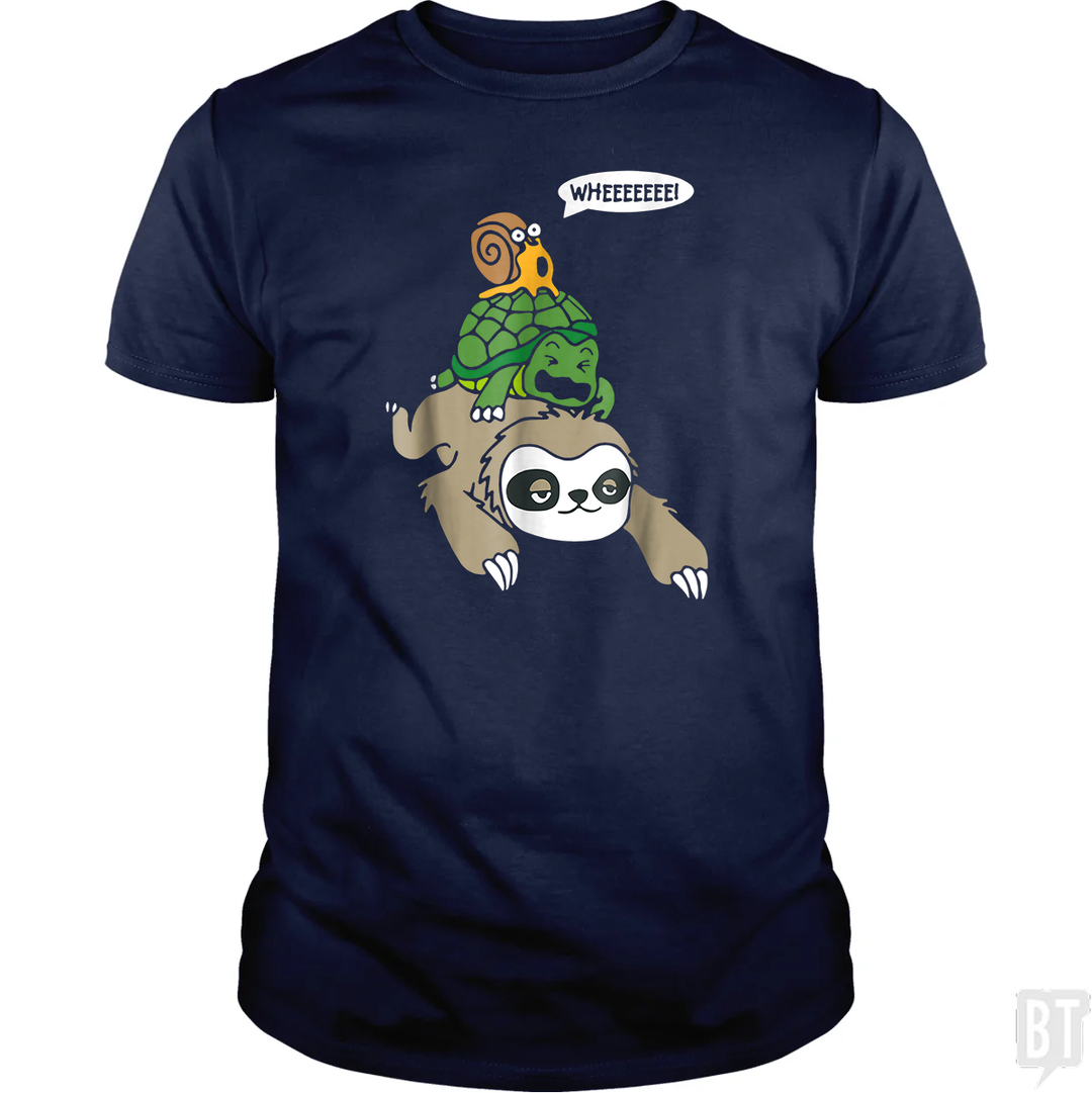 Funny Snail Ridding Turtle Ridding Sloth
