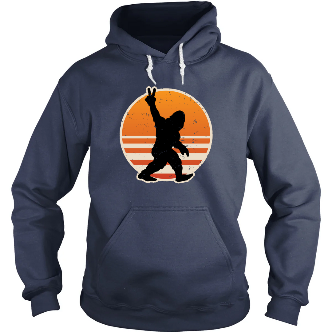 Retro Bigfoot Peace Hoodie