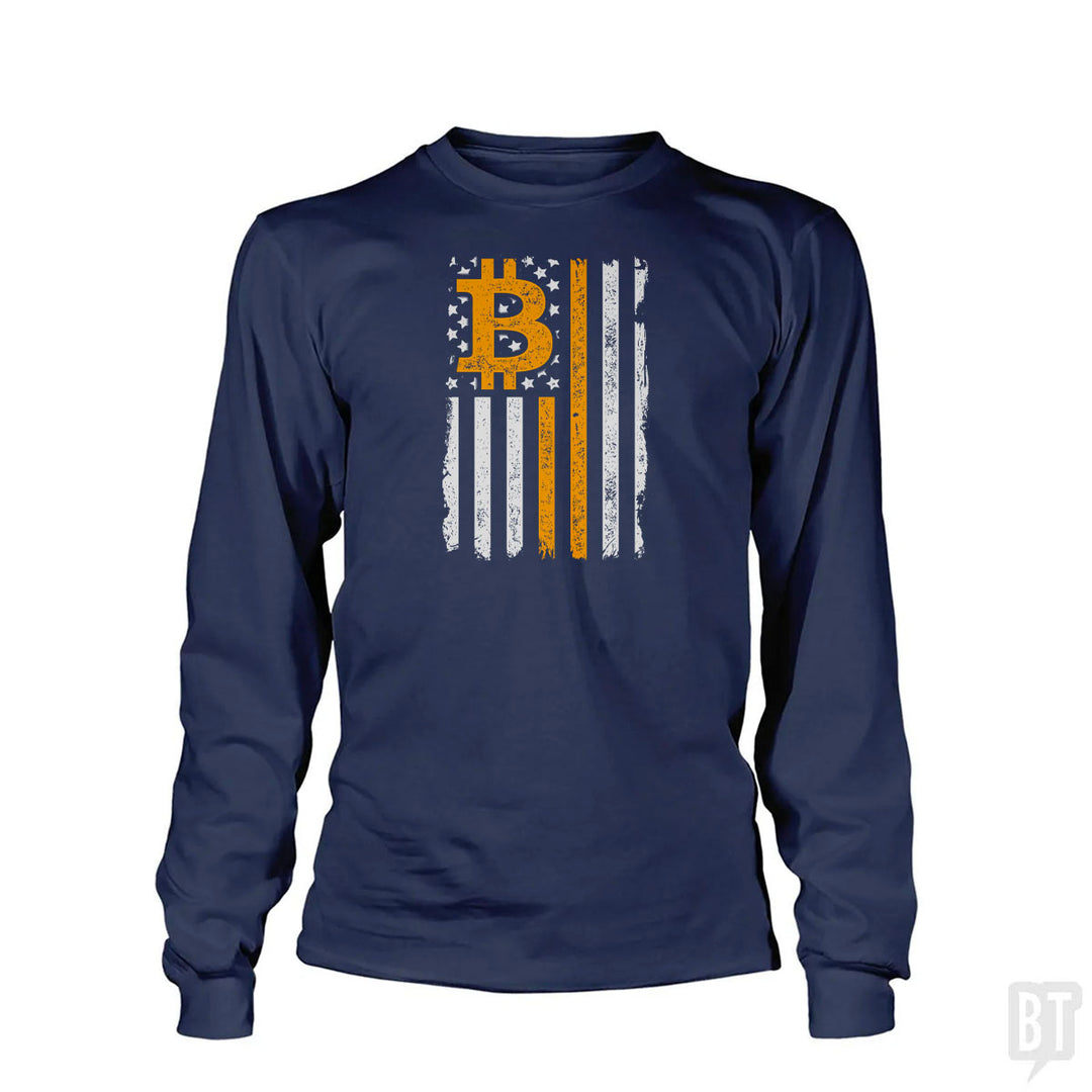 Bitcoin US Flag Long Sleeve