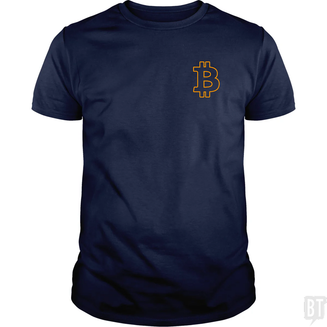 Bitcoin Logo Outline Left Chest