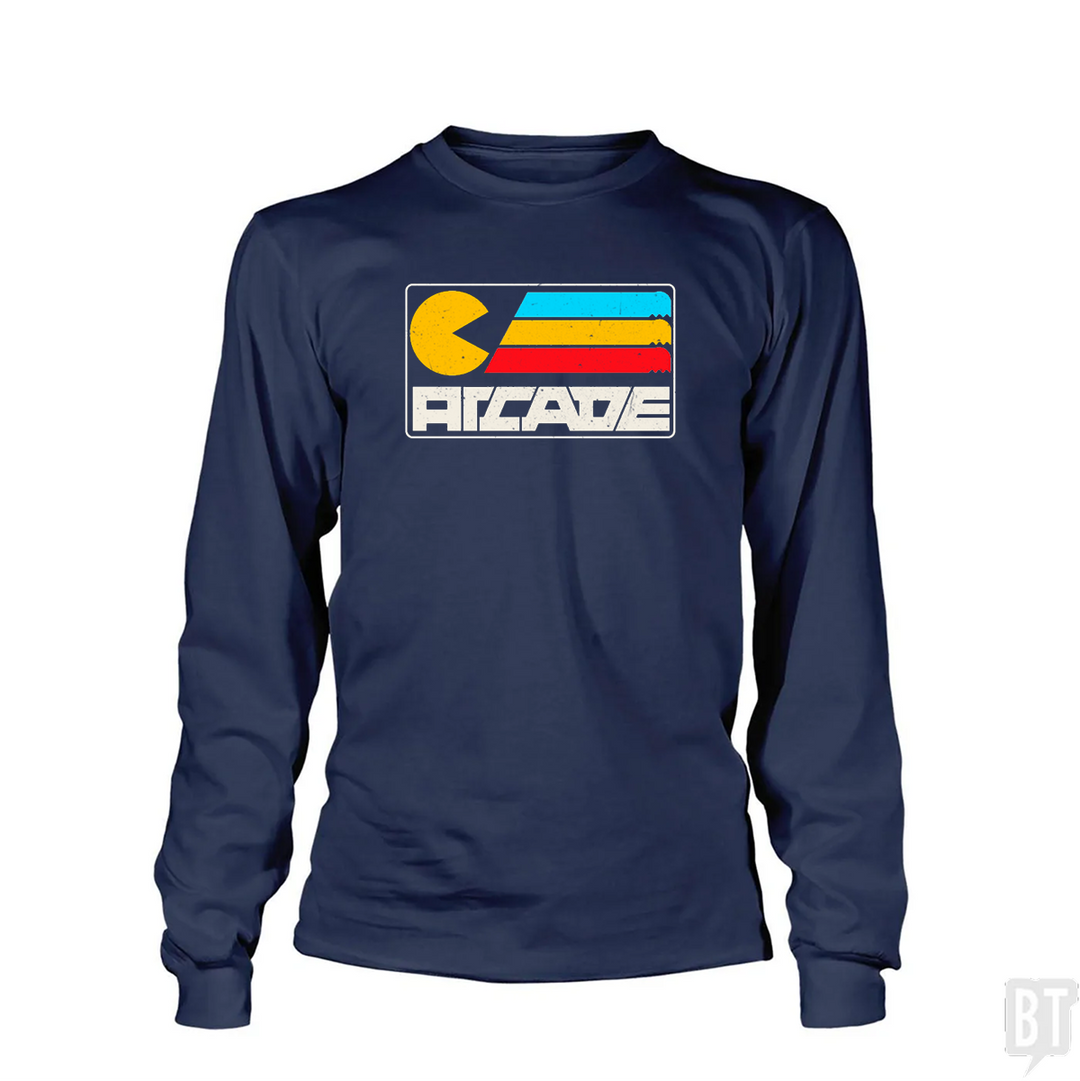Arcade Clotes Arcade Long Sleeve Shirt – Retro Gaming Style Long Sleeve Tee ...