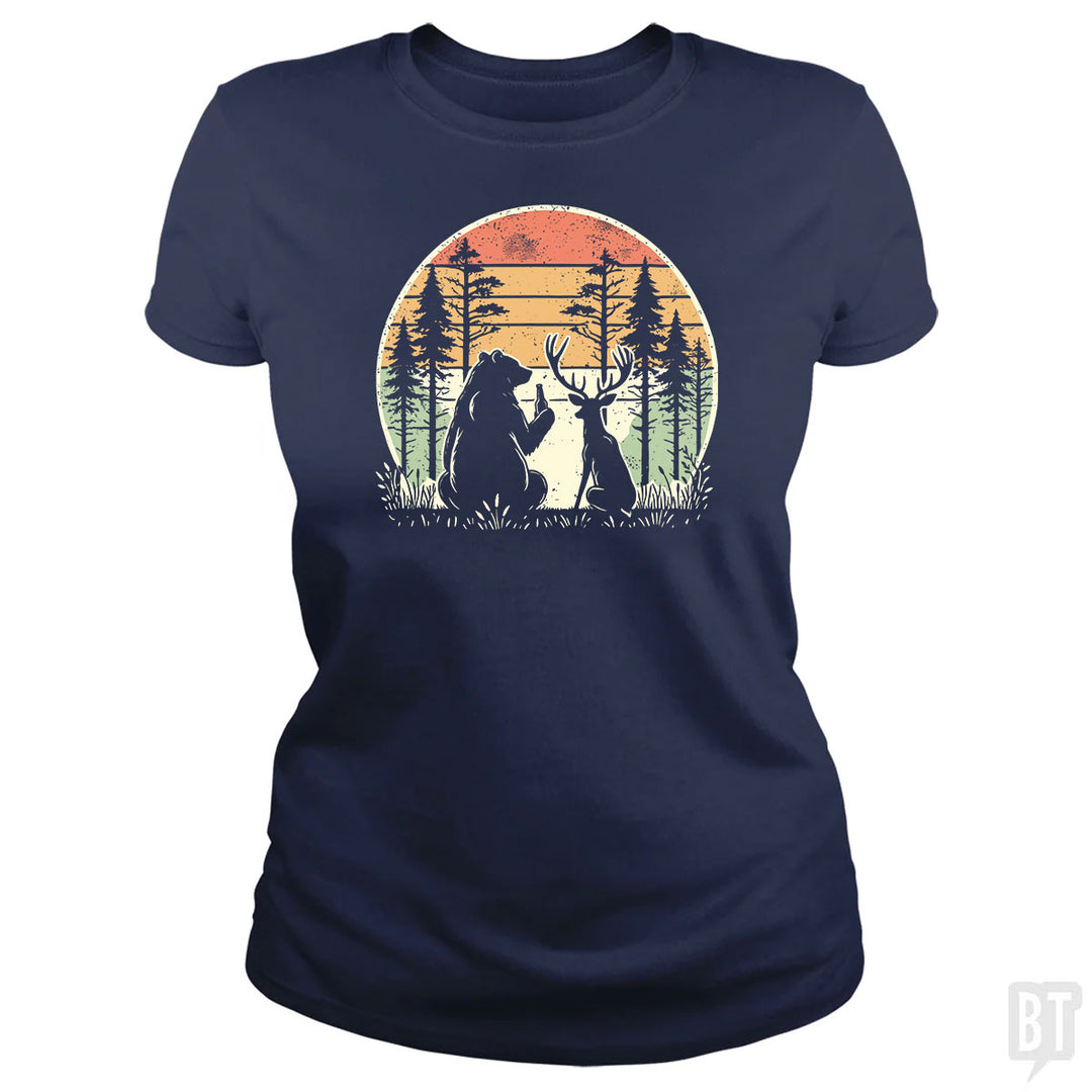 Bear And Deer Share A Beer