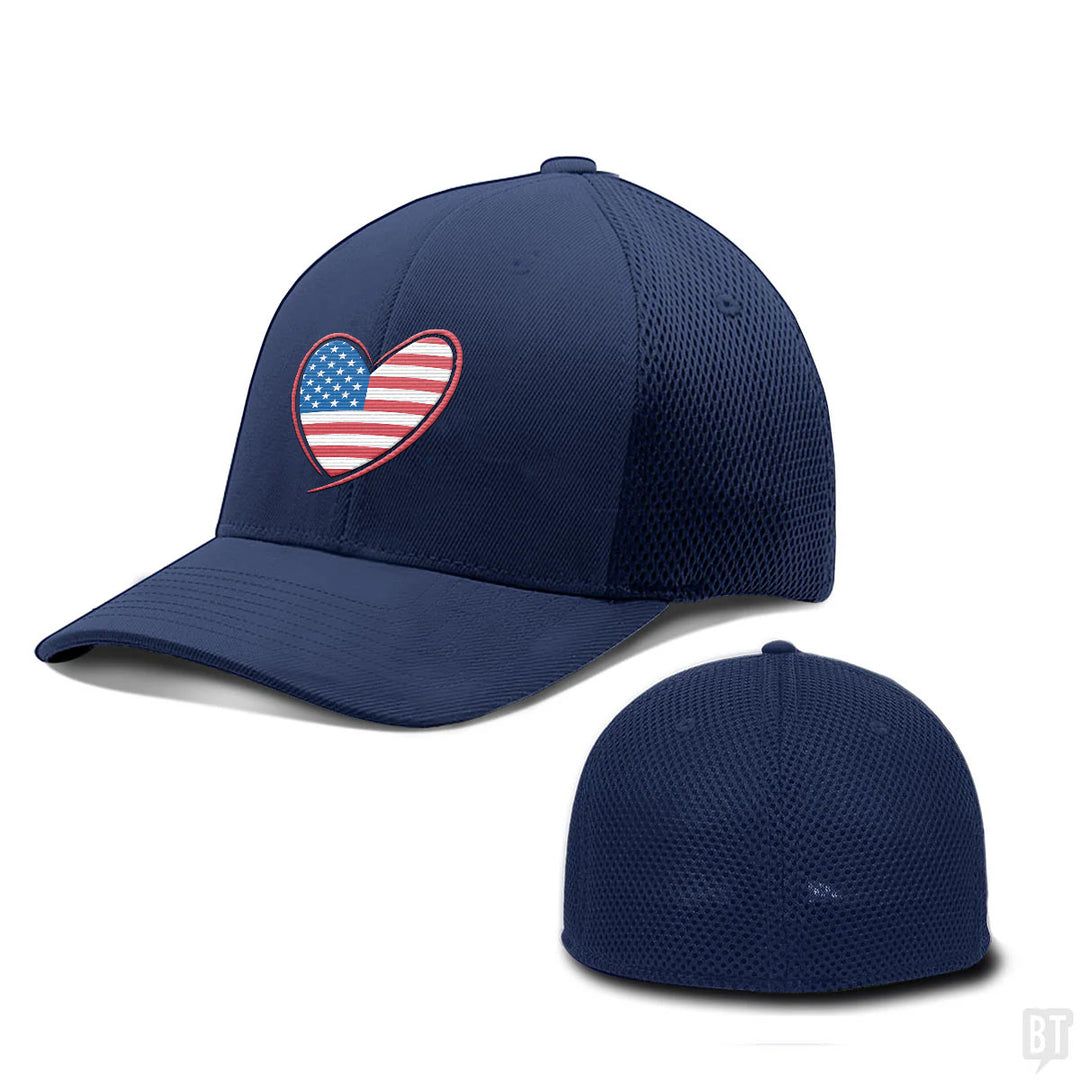 Heart US Flag Hats