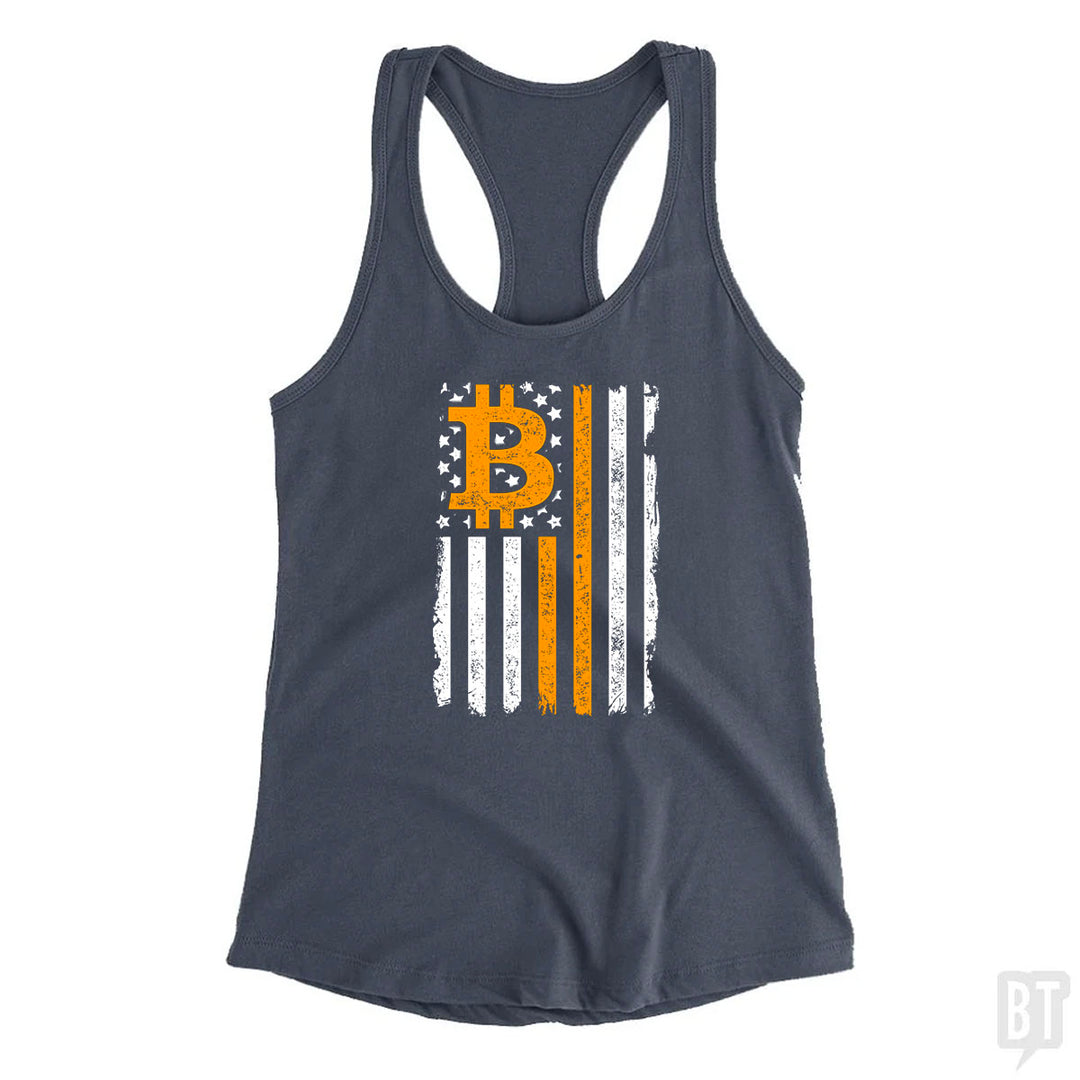 Bitcoin US Flag Tank Top