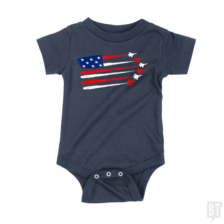 Fighter Jet American Baby One-Piece