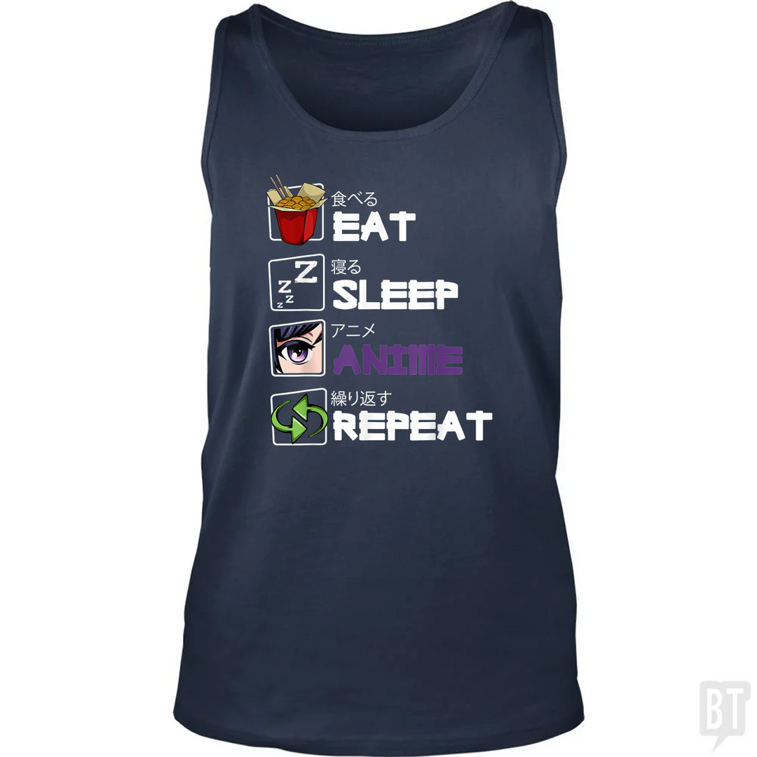 Eat Sleep Anime Repeat Tank Top