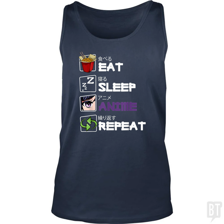 Eat Sleep Anime Repeat Tank Top