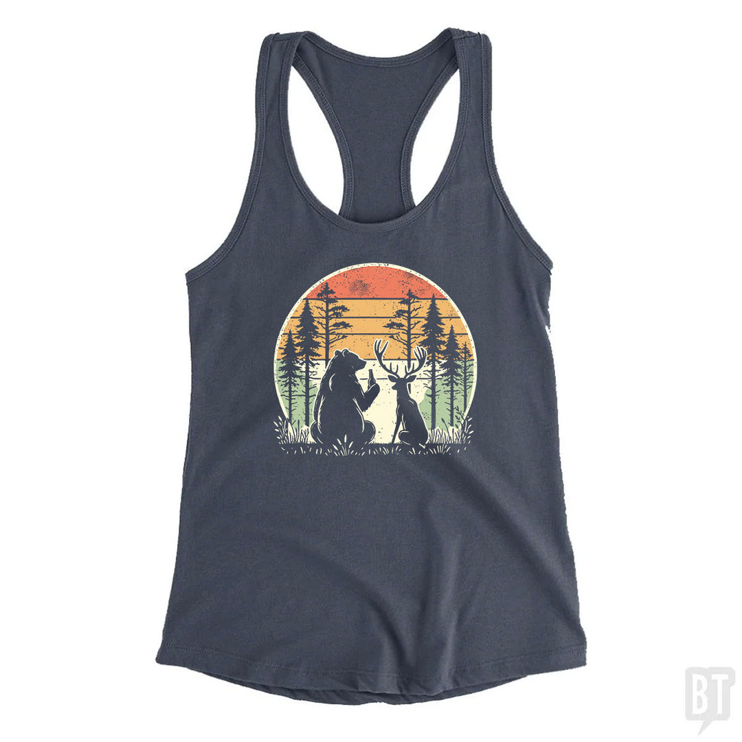 Bear And Deer Share A Beer Tank Top