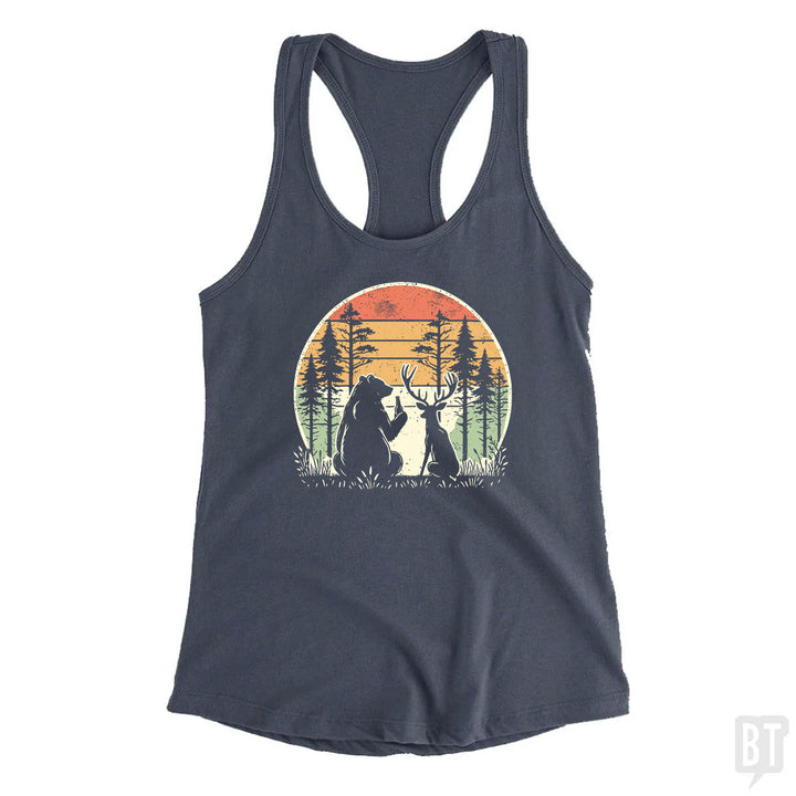 Bear And Deer Share A Beer Tank Top