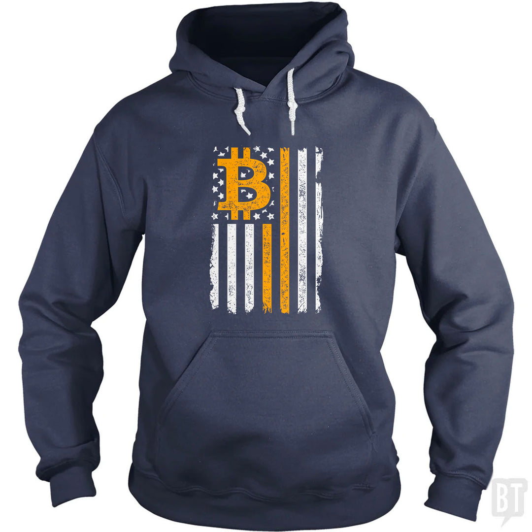 Bitcoin US Flag Hoodie