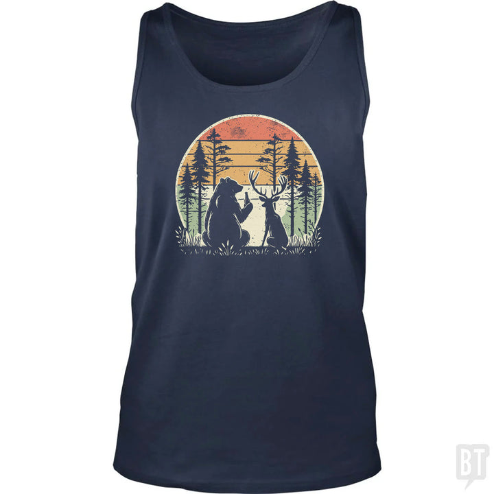 Bear And Deer Share A Beer Tank Top