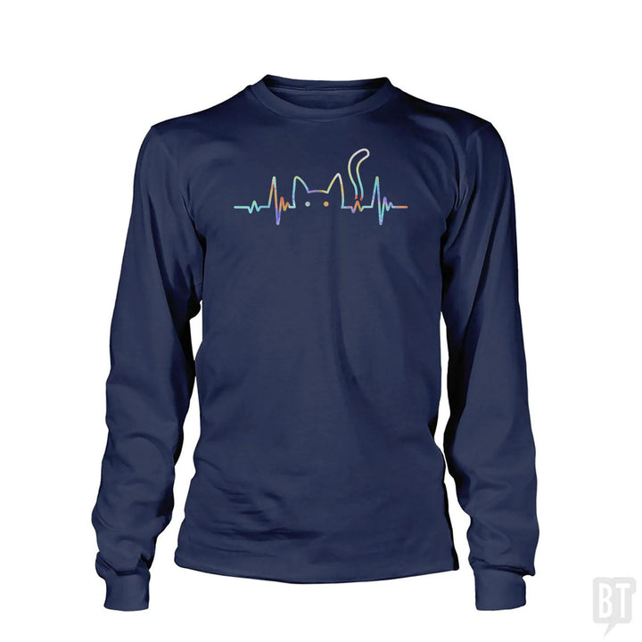 Heartbeat Cat Lover Long Sleeve