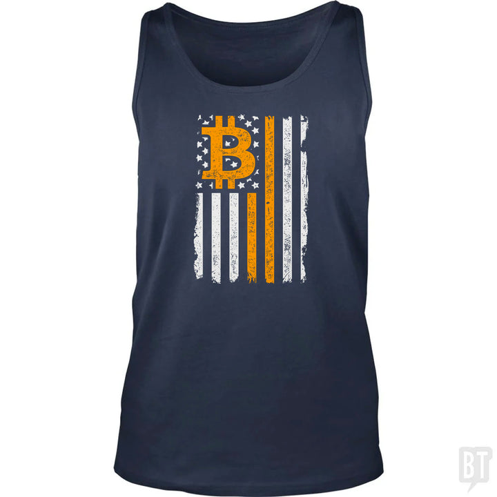 Bitcoin US Flag Tank Top
