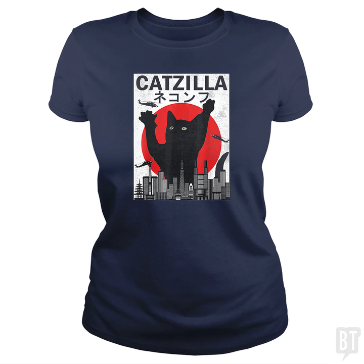 Vintage Catzilla Japanese Sunset