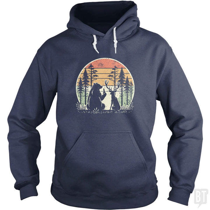 Bear And Deer Share A Beer Hoodie