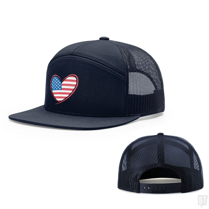 Heart US Flag Hats