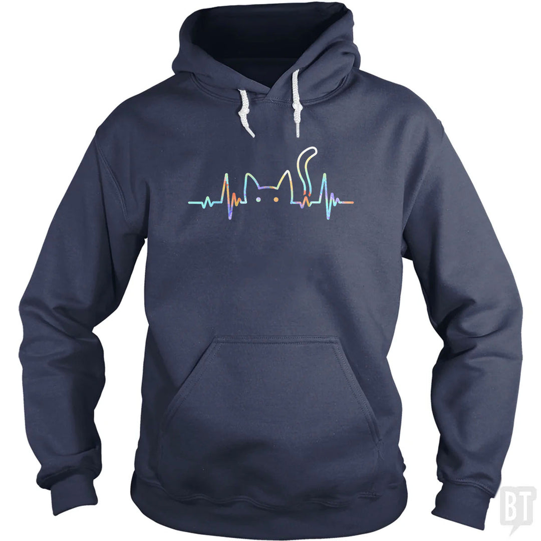 Heartbeat Cat Lover Hoodie