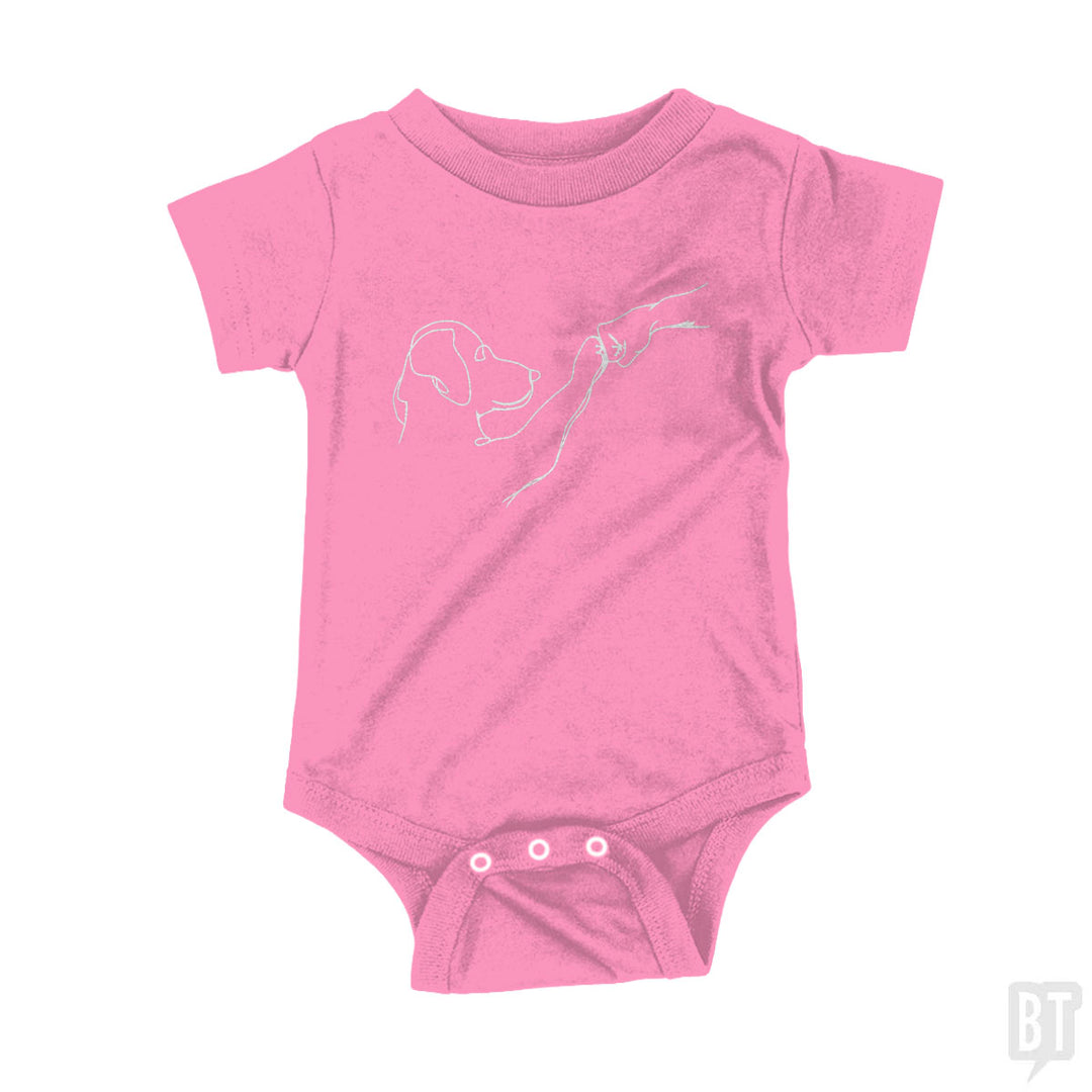 Dog and Human Fist Bump Baby One-Piece