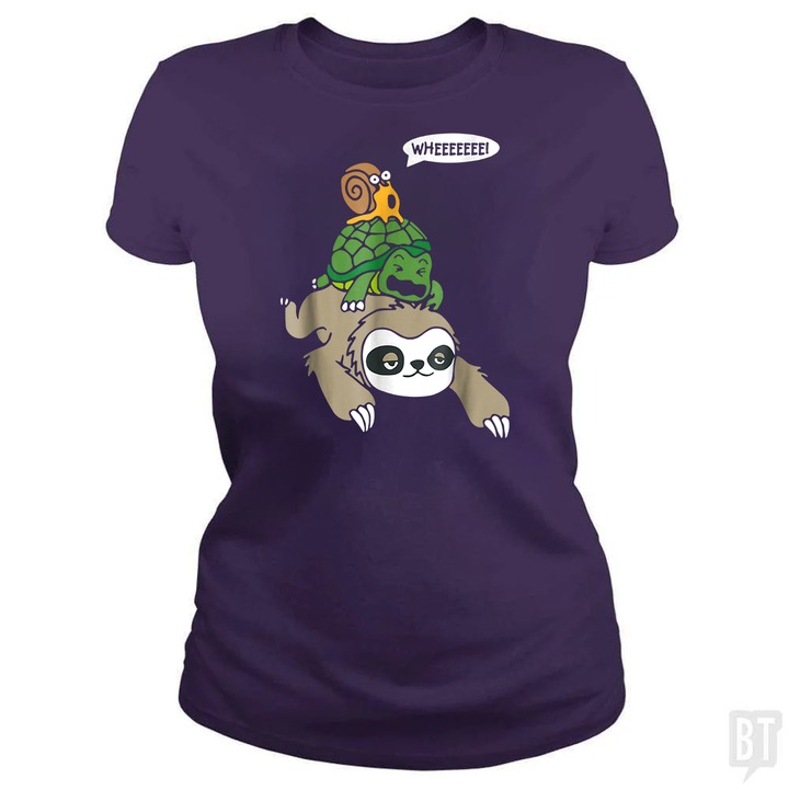 Funny Snail Ridding Turtle Ridding Sloth
