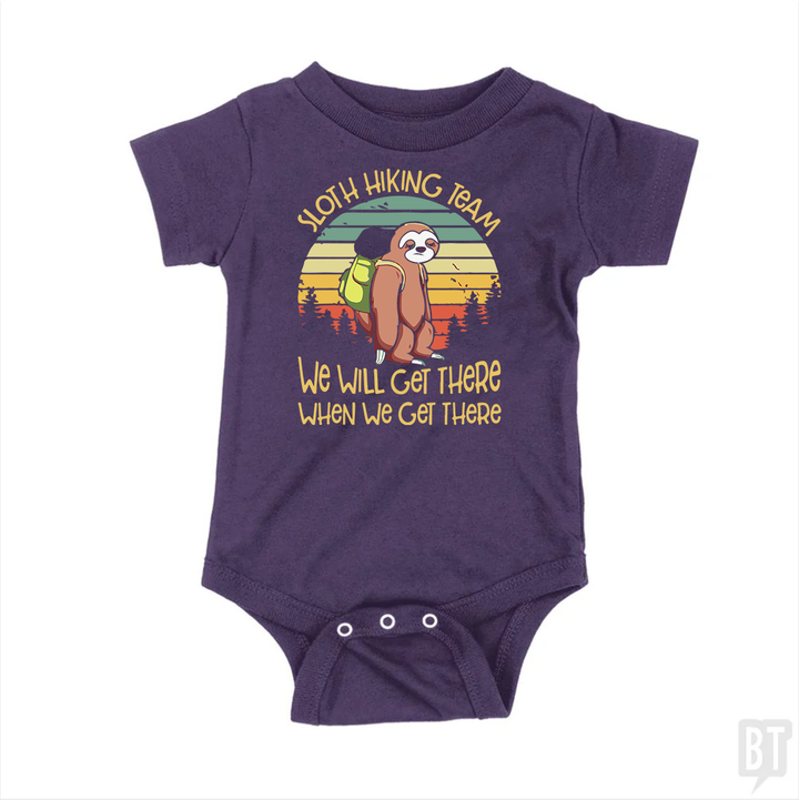 Funny Sloth Hiking Team #2 Baby One-Piece