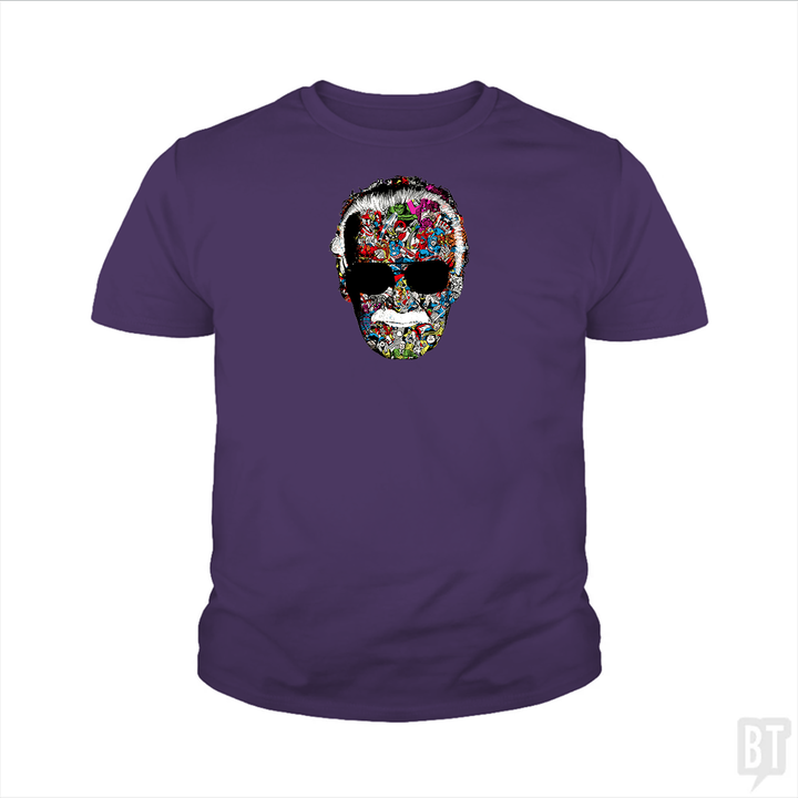 Stan Lee Man of Many Faces Kids Shirt