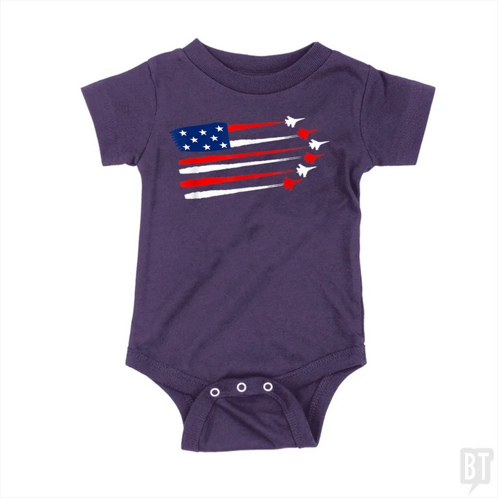 Fighter Jet American Baby One-Piece
