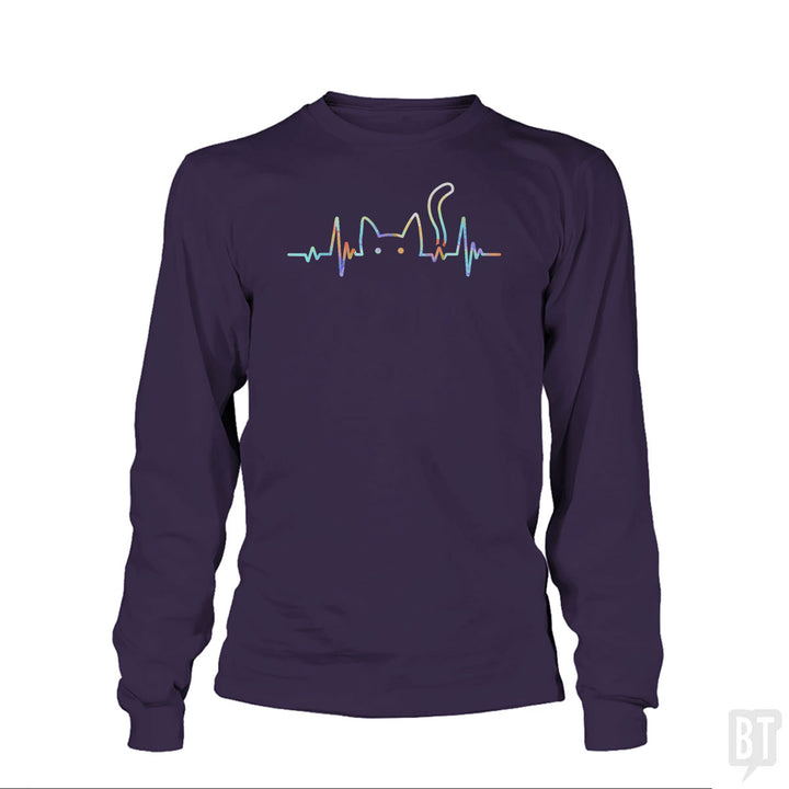 Heartbeat Cat Lover Long Sleeve