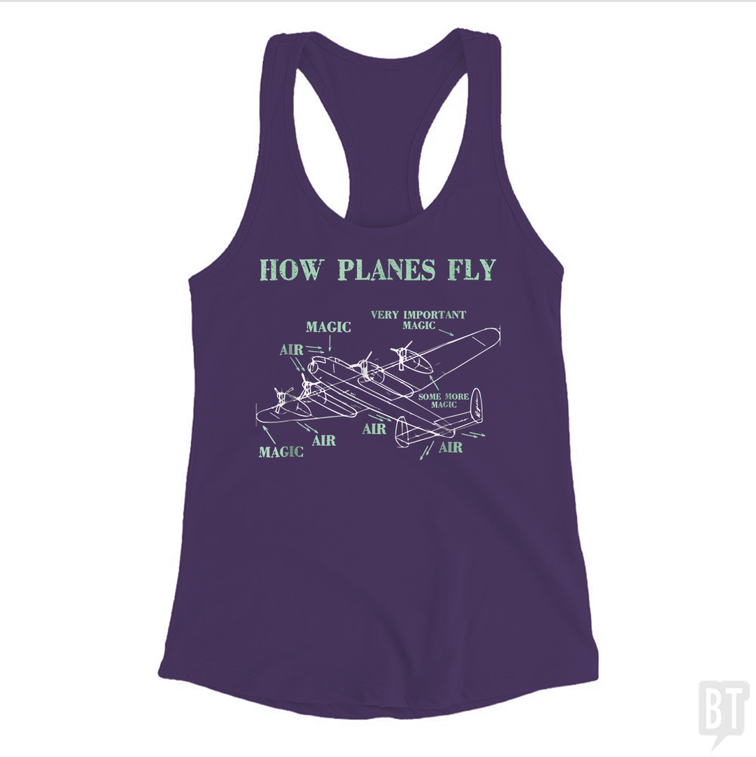 How Planes Fly Funny Aerospace Engineer Pilot Tank Top