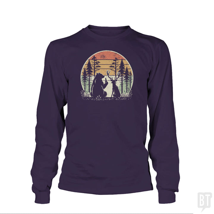 Bear And Deer Share A Beer Long Sleeve