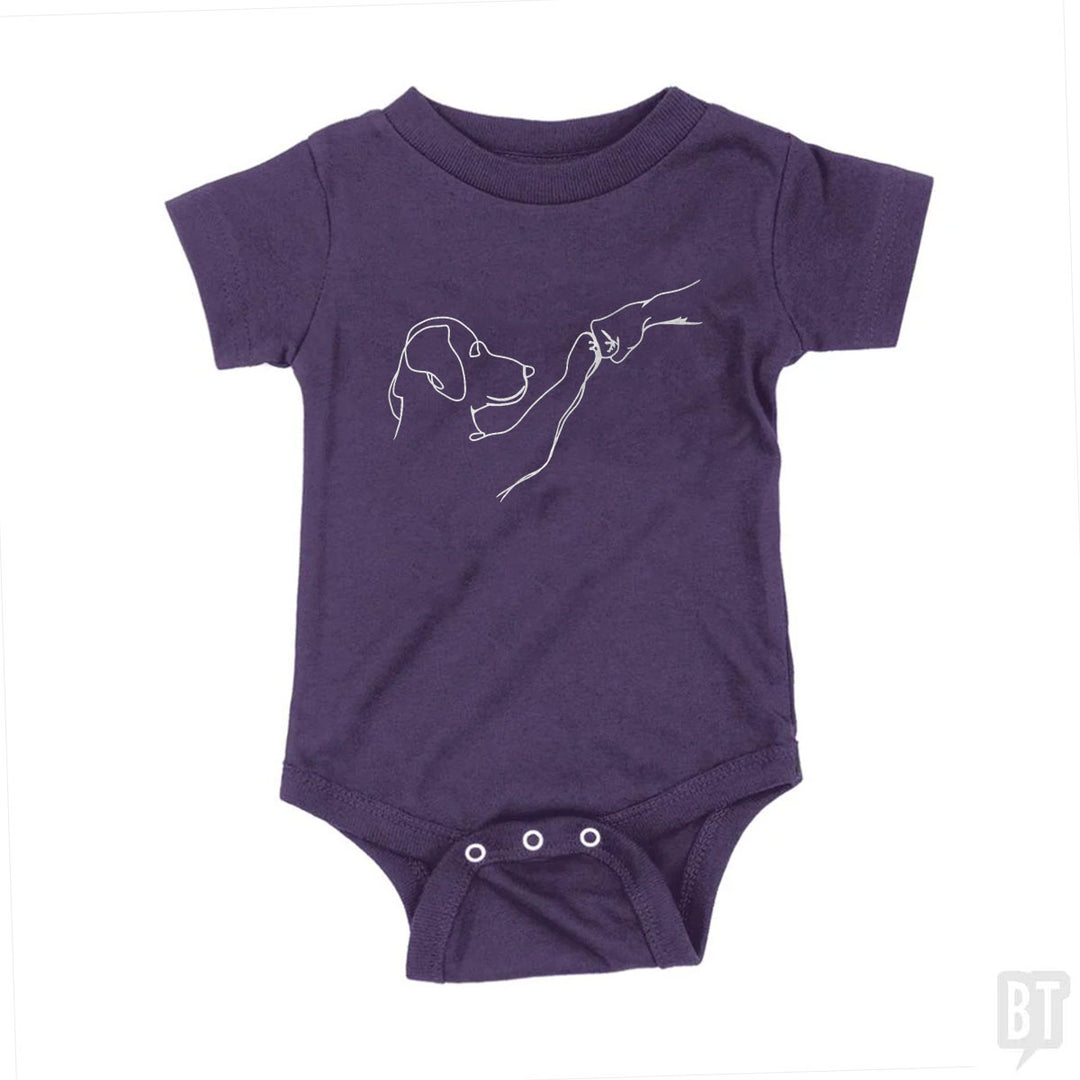 Dog and Human Fist Bump Baby One-Piece
