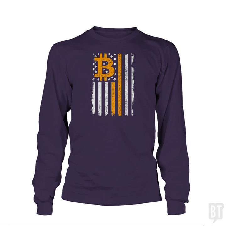 Bitcoin US Flag Long Sleeve