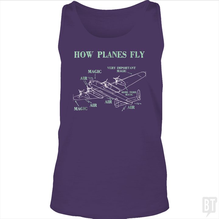 How Planes Fly Funny Aerospace Engineer Pilot Tank Top
