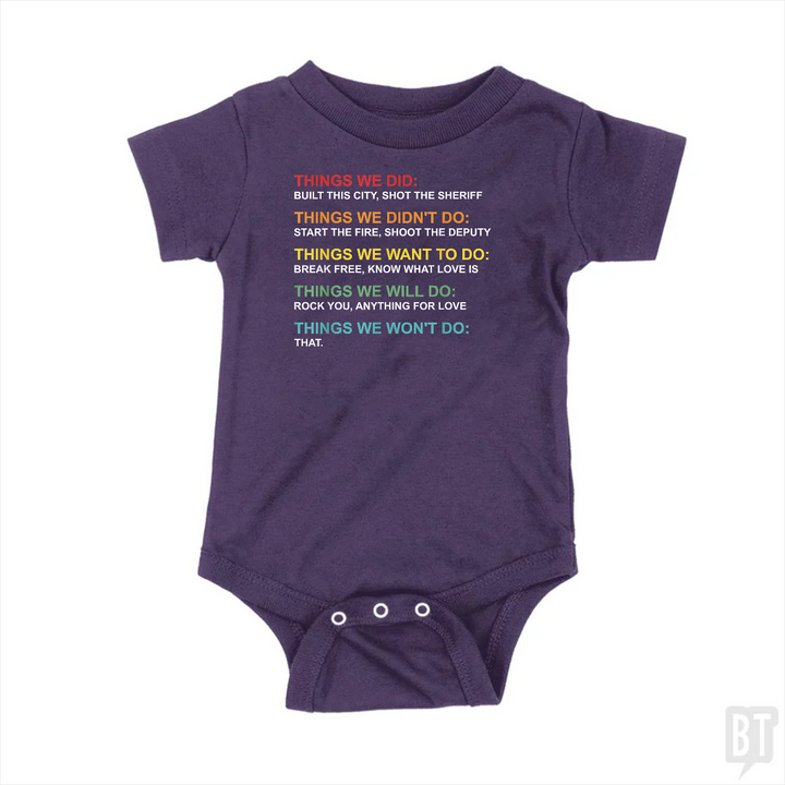 Things We Did Baby One-Piece