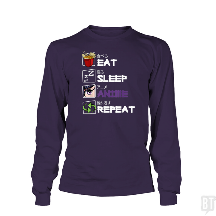 Eat Sleep Anime Repeat Long Sleeve