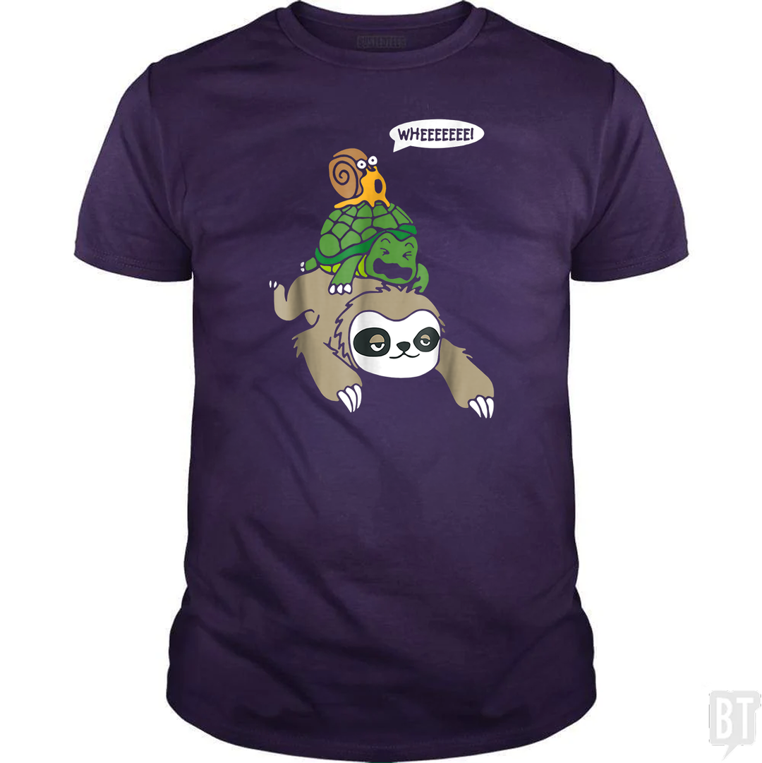 Funny Snail Ridding Turtle Ridding Sloth