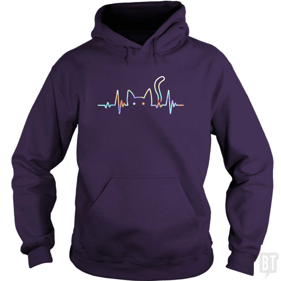 Heartbeat Cat Lover Hoodie